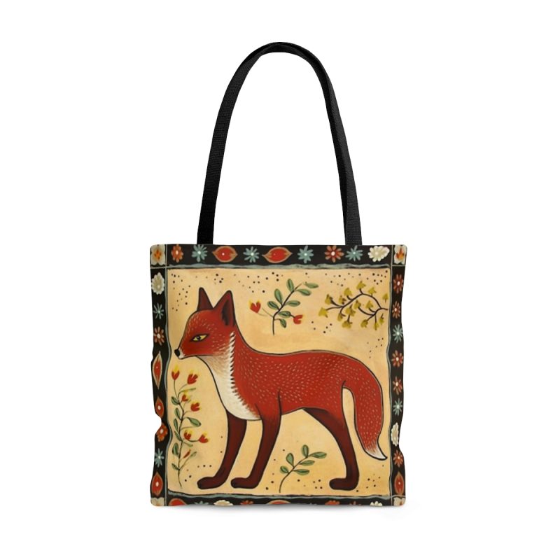 Folk Art Fox Tote Bag Cute Cottagecore Totebag Makes The Perfect T Mowbi 