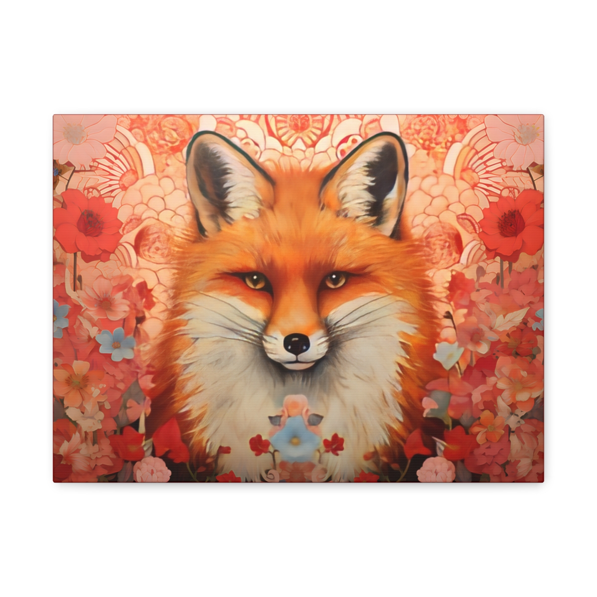 Japandi Red Fox Fine Art Print Canvas Gallery Wraps - Mowbi