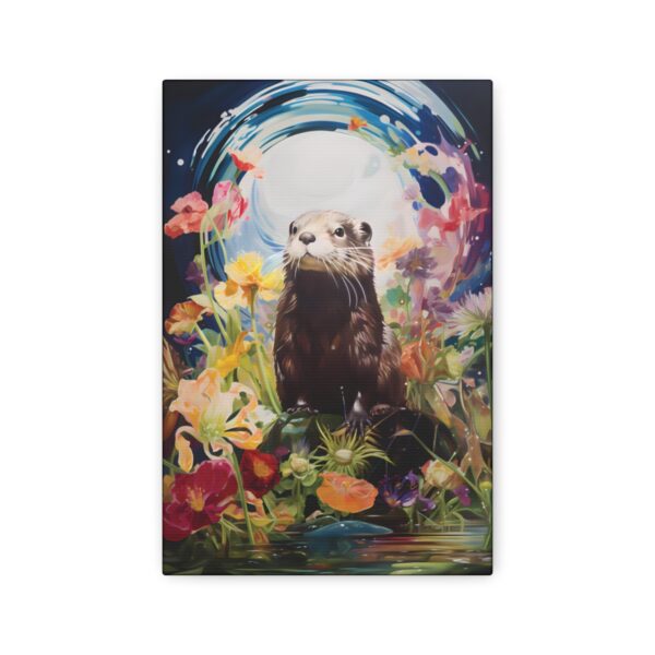 Impressionism Midnight Otter Painting – Fine Art Print Canvas Gallery Wraps