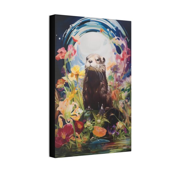 Impressionism Midnight Otter Painting – Fine Art Print Canvas Gallery Wraps