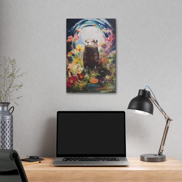 Impressionism Midnight Otter Painting – Fine Art Print Canvas Gallery Wraps