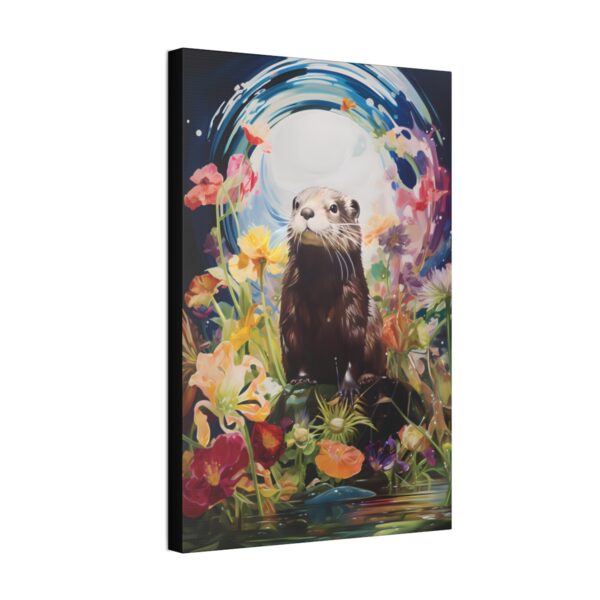 Impressionism Midnight Otter Painting – Fine Art Print Canvas Gallery Wraps