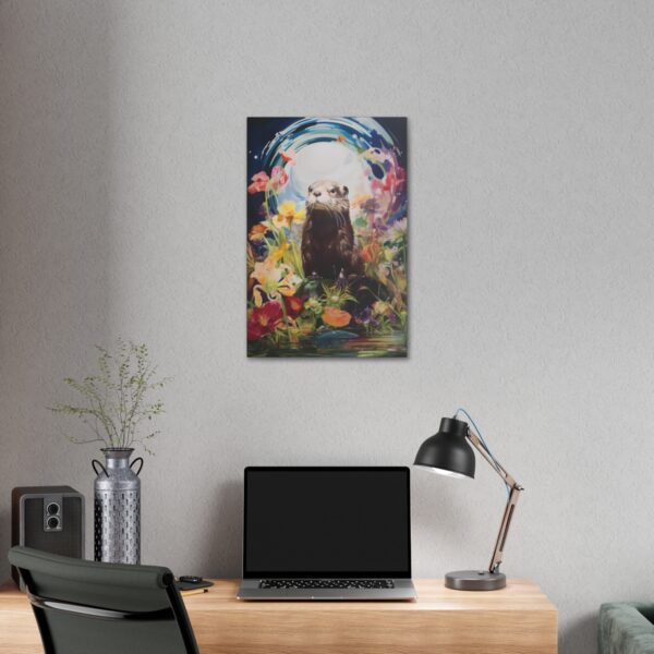 Impressionism Midnight Otter Painting – Fine Art Print Canvas Gallery Wraps