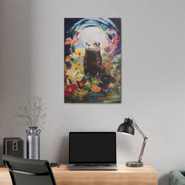 Impressionism Midnight Otter Painting – Fine Art Print Canvas Gallery Wraps