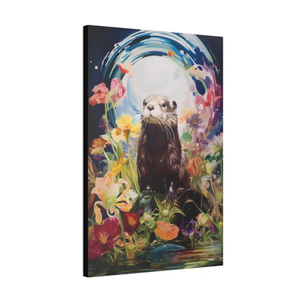 Impressionism Midnight Otter Painting – Fine Art Print Canvas Gallery Wraps