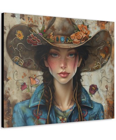 Lasso a Touch of Whimsy: “Folk Art Cowgirl” Canvas Art Print