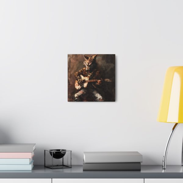 Wolf Playing the Guitar Canvas Art Print