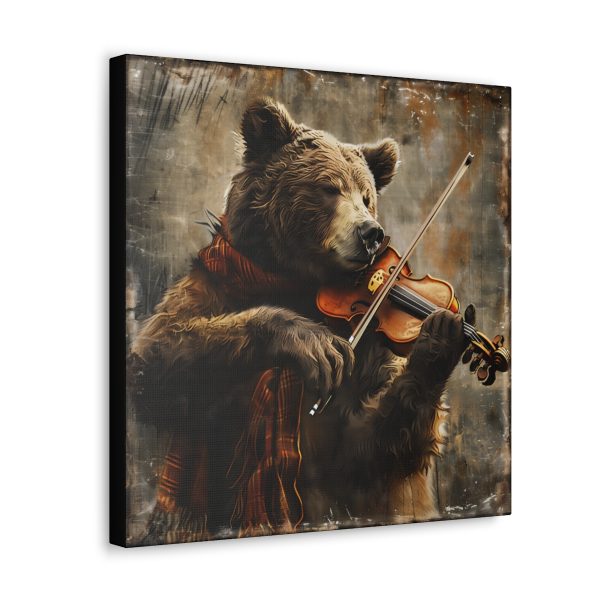 Grizzly Bear Playing the Violin Canvas Art Print