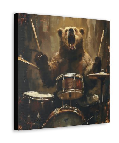 38113 7 400x480 - Grizzly Bear Playing the Drums Canvas Art Print