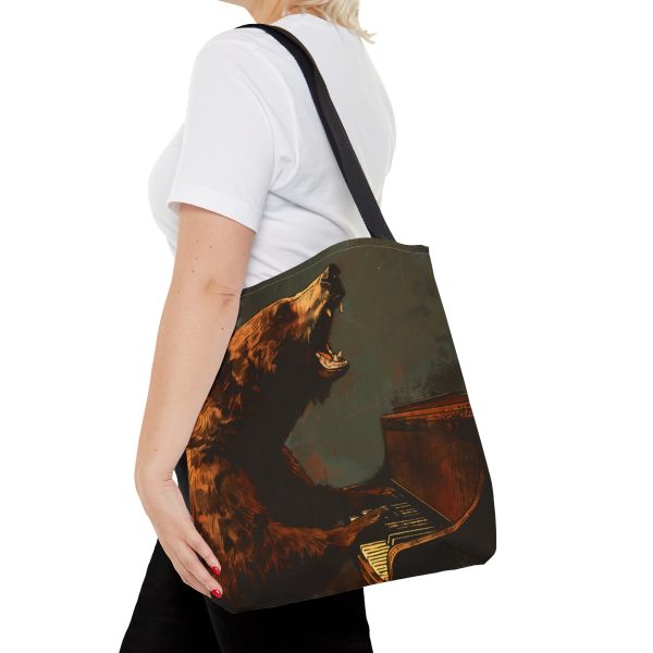 Grizzly Bear Playing the Piano Tote Bag