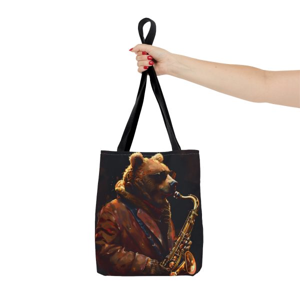 Grizzly Bear Playing the Sax Tote Bag