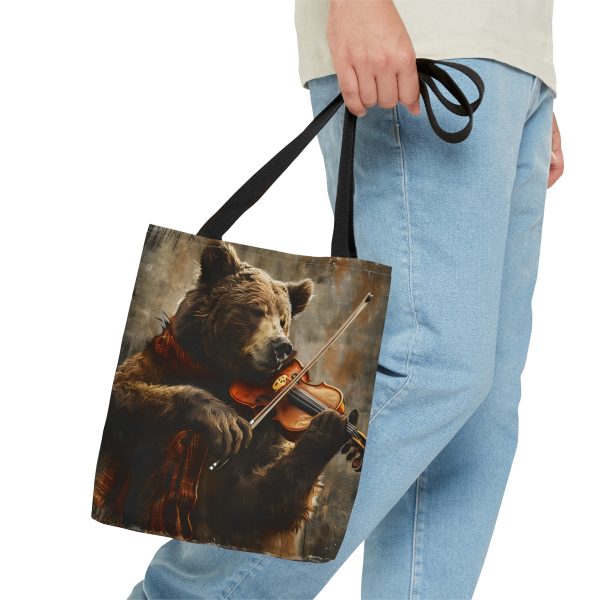 Grizzly Bear Playing the Violin Tote Bag