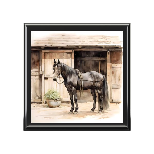 Vintage Horse by Barn Memory Box