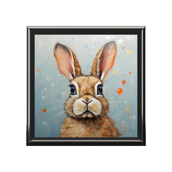 Bubbles and Balloons Bunny Rabbit Art Print Gift and Jewelry Box