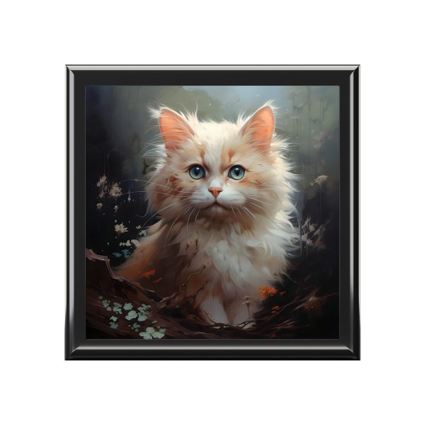 Cute Ginger Kitten Art Print Gift and Jewelry Box