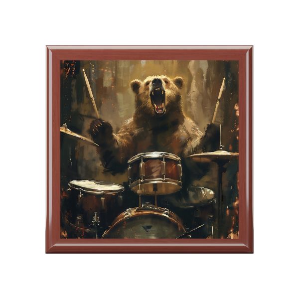 Grizzly Bear Playing the Drums Stash Box