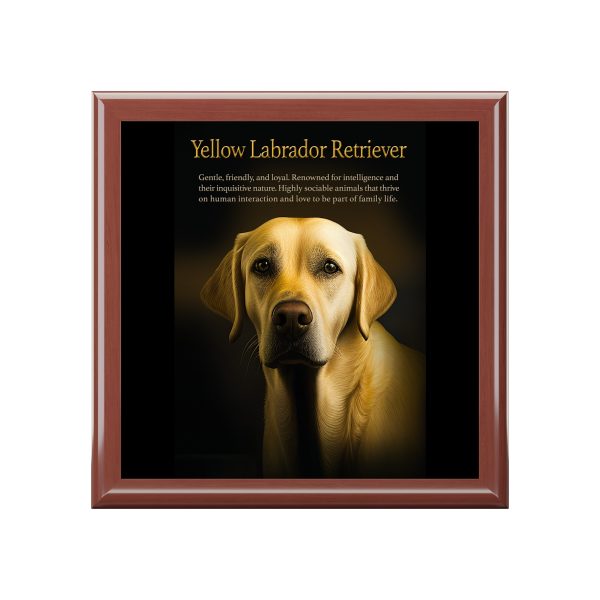 Memento Box with Yellow Lab Dog Art. Gift and Jewelry Box. Keep your mementos organized in this chic trinket box.