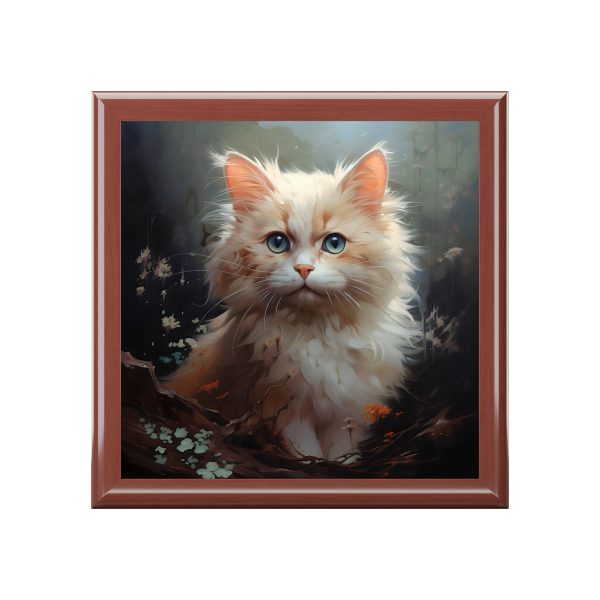 Cute Ginger Kitten Art Print Gift and Jewelry Box