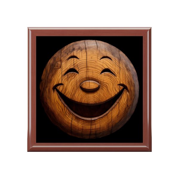 Carved Wood Smiley Stash Box