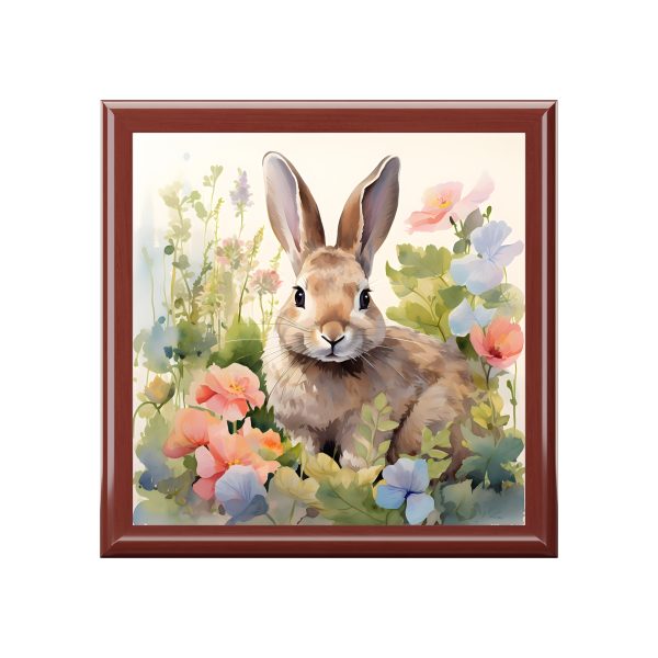 Bunny Rabbit in Garden Art Print Gift and Jewelry Box