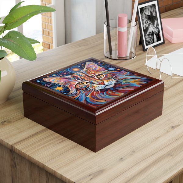Magical Cat Art Print Gift and Jewelry Box