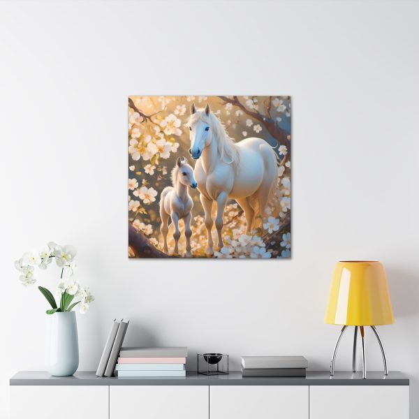 The Mare and Her Springtime Colt Canvas Art Print