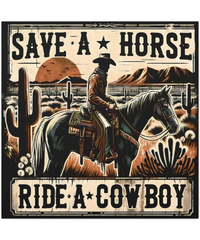 75759 49 400x480 - Vintage "Save A Horse - Ride A Cowboy" Canvas Art Print