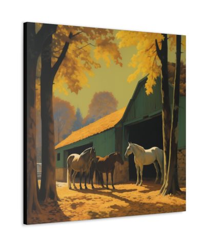 Autumn Moon Horse Ride Canvas Art Print