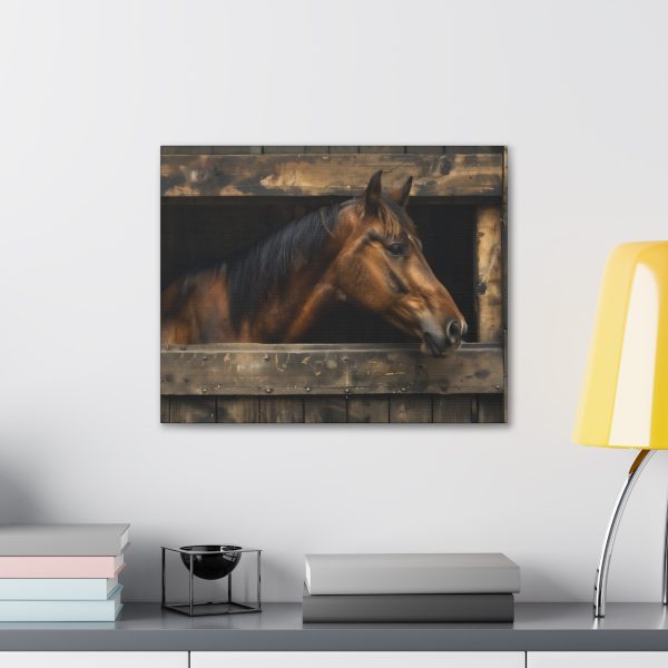 A Horse Breathing in the Freshness of a New Day: “Taking in the Morning Air” Canvas Art Print