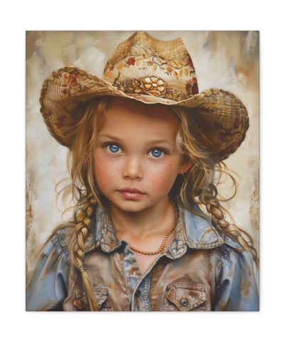 75768 1 400x480 - Young Cowgirl - Waiting to Ride Canvas Art Print