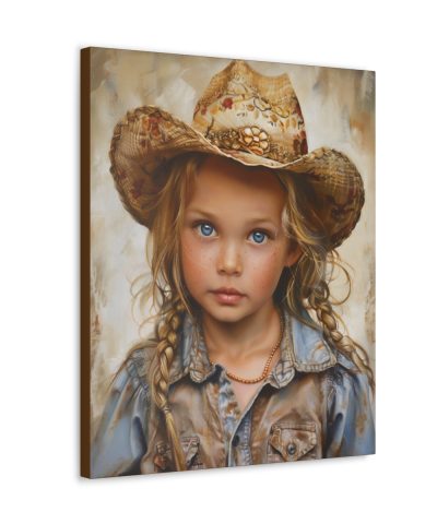 75768 400x480 - Young Cowgirl - Waiting to Ride Canvas Art Print