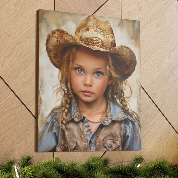 Young Cowgirl – Waiting to Ride Canvas Art Print