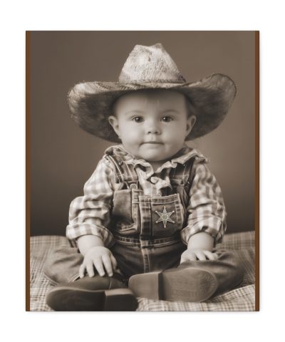 75768 8 400x480 - Baby Cowboy - "There's a New Sheriff in Town!" Canvas Art Print