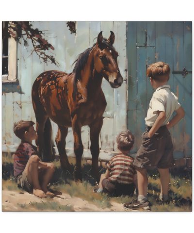 75773 22 400x480 - Admiring Mom's New Horse Canvas Art Print