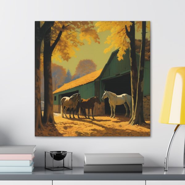 Autumn Moon Horse Ride Canvas Art Print