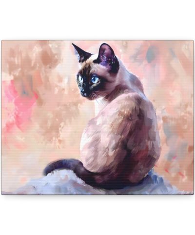 Curious Siamese Cat Canvas Art Print