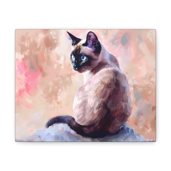 Curious Siamese Cat Canvas Art Print