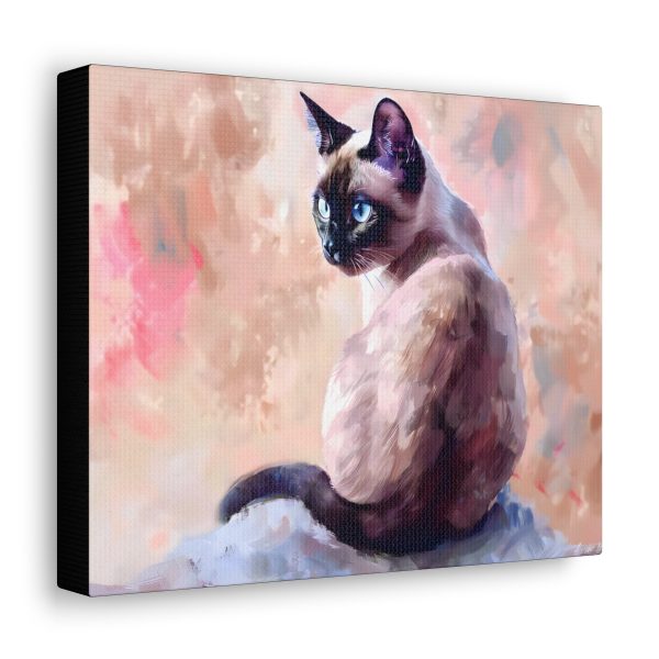 Curious Siamese Cat Canvas Art Print