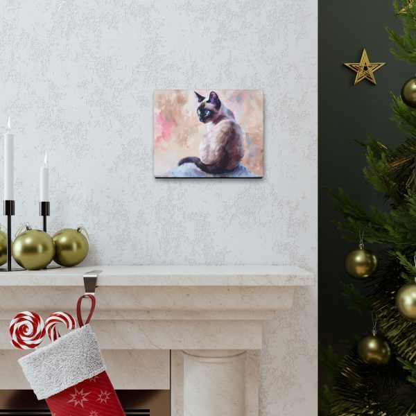 Curious Siamese Cat Canvas Art Print