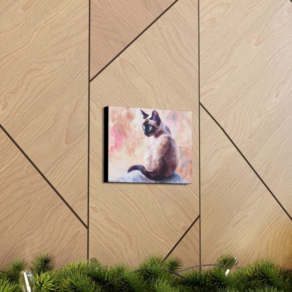 Curious Siamese Cat Canvas Art Print