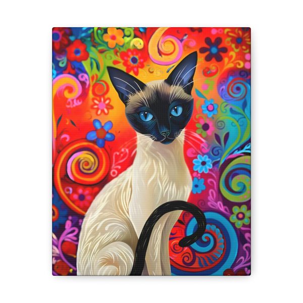 60’s Psychedelic Siamese Cat Canvas Art Print