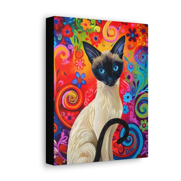 60’s Psychedelic Siamese Cat Canvas Art Print