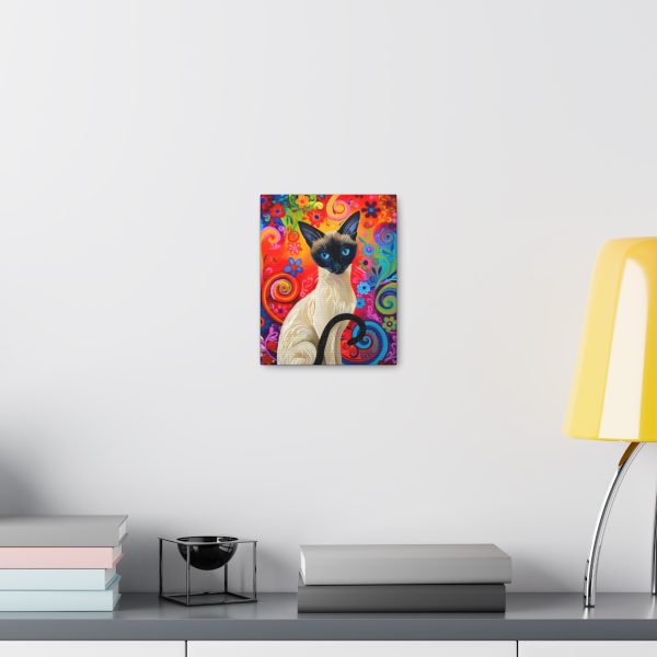 60’s Psychedelic Siamese Cat Canvas Art Print