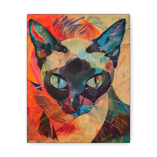 Abstract Siamese Cat Canvas Art Print