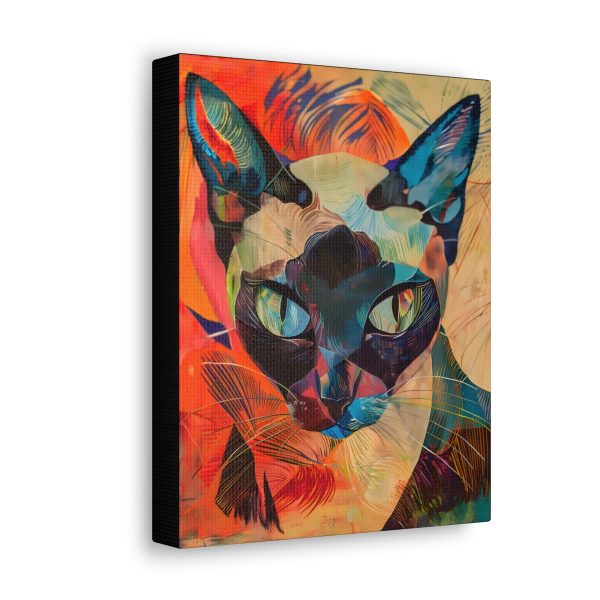 Abstract Siamese Cat Canvas Art Print