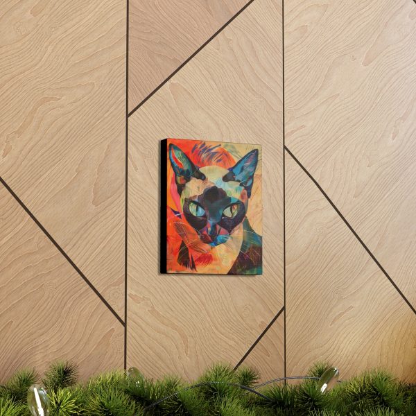 Abstract Siamese Cat Canvas Art Print