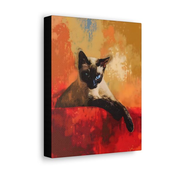 Siamese Cat Lounging Canvas Art Print