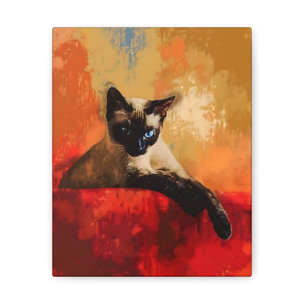 Siamese Cat Lounging Canvas Art Print