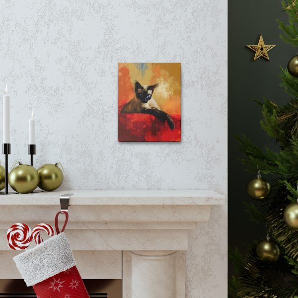 Siamese Cat Lounging Canvas Art Print