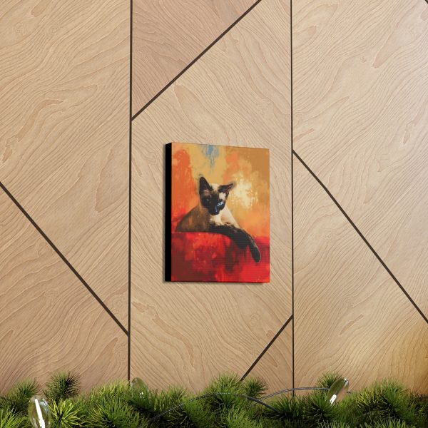 Siamese Cat Lounging Canvas Art Print